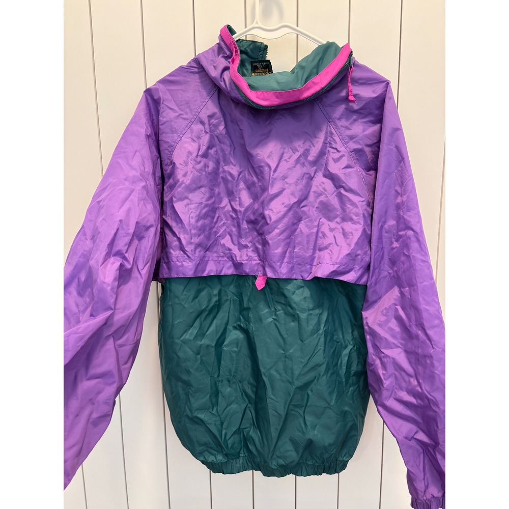 DuPont Windbreaker Jacket Mens XL Purple Teal Colorblock Retro Gorpcore 90s